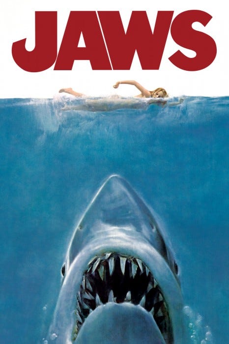 Jaws film poster, 1975 episode artwork