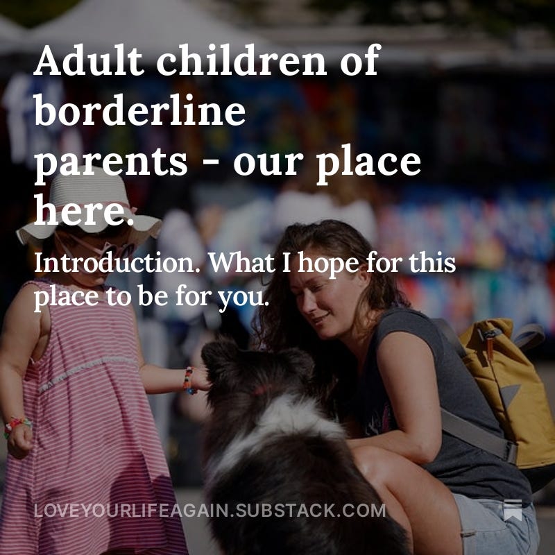 Podcast: Adult children of borderline parents - our place here. Podcast: Adult children of borderline parents - our place here.