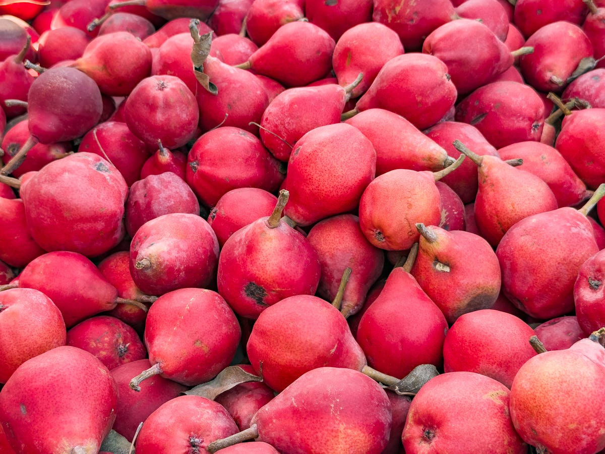 Photo Friday - Red Pears and Bold Patterns Create Frame-Filling Photos