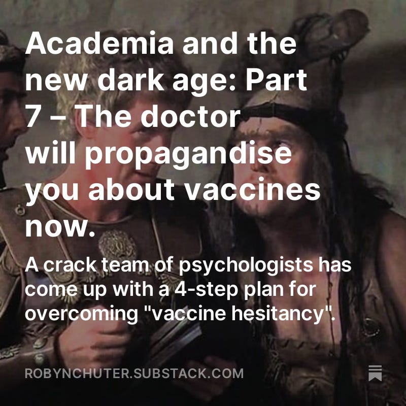 Academia and the new dark age: Part 7 – The doctor will propagandise you about vaccines now - podcast episode artwork