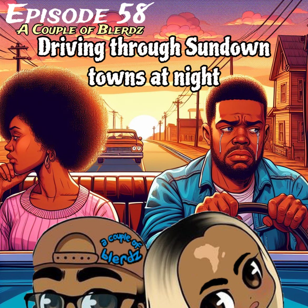 Driving through Sundown towns at night episode artwork