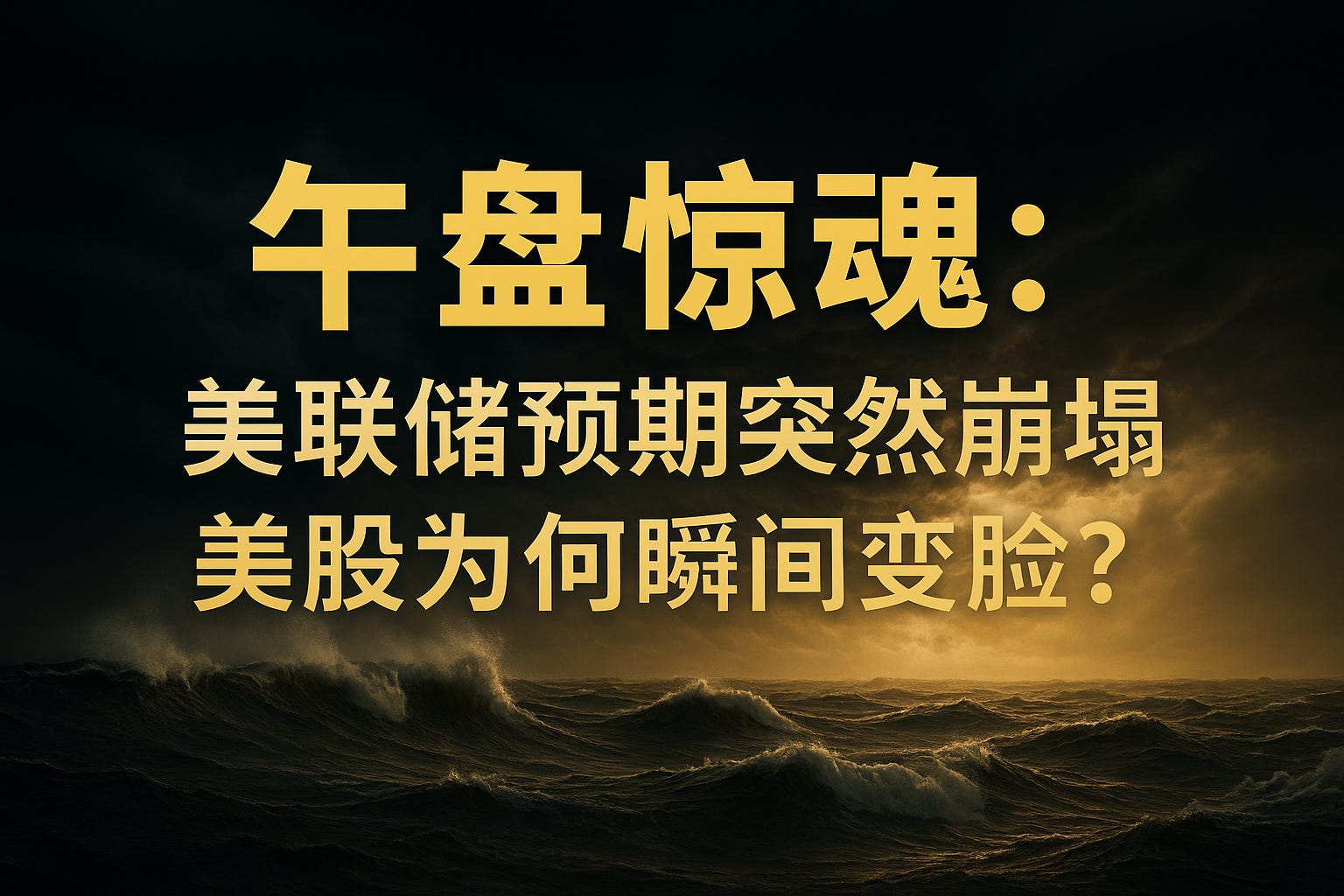 Breaking News/午盘惊魂：美联储预期突然崩塌，美股为何瞬间变脸？风云突变，情绪溃散