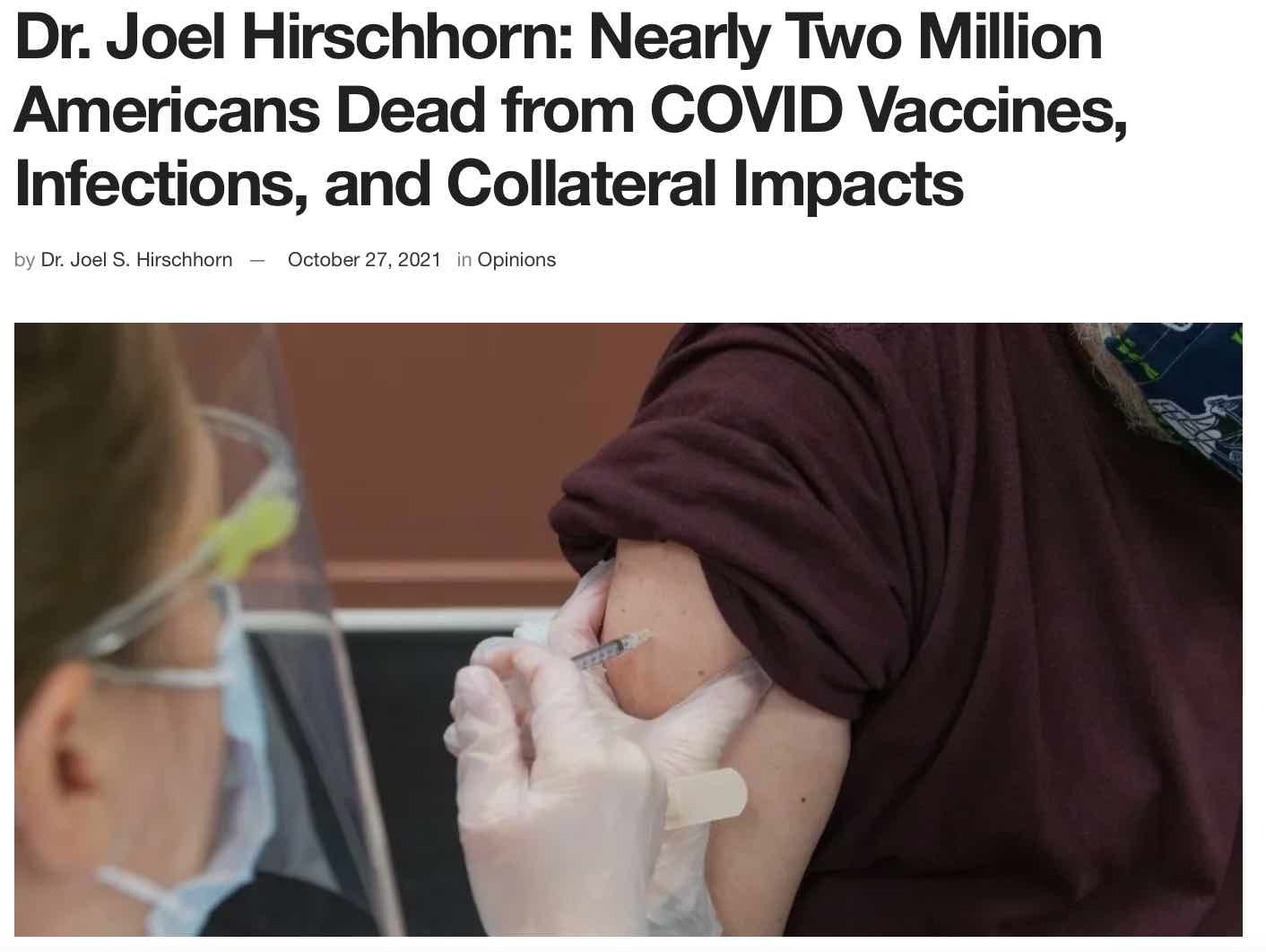 Joel Hirschhorn on Real COVID/Vaccine/Collateral Death Toll, “Praise the Lord and Pass the Ivermectin” and More