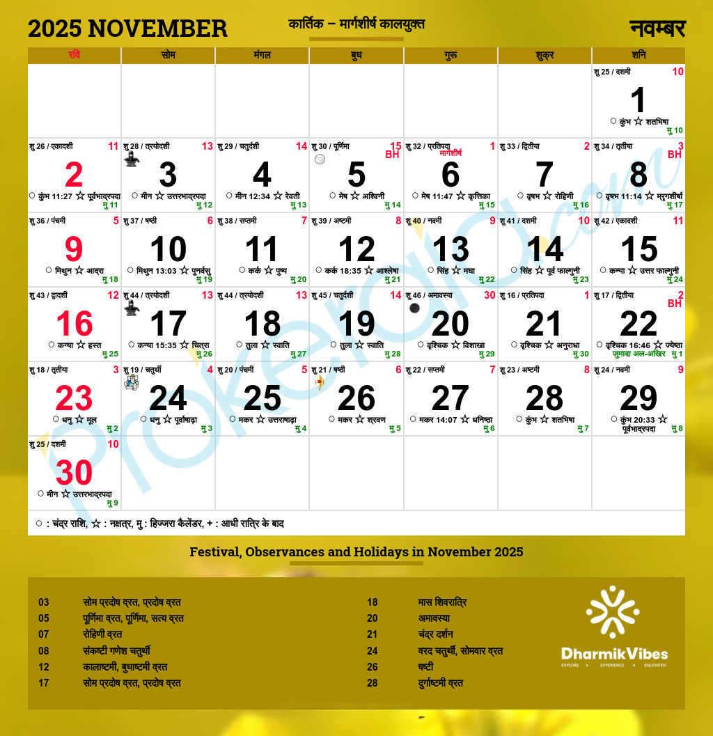Hindu Calendar – November 2025 (Kartika – Margashirsha / Agrahayana 2082 Vikram Samvat) episode artwork