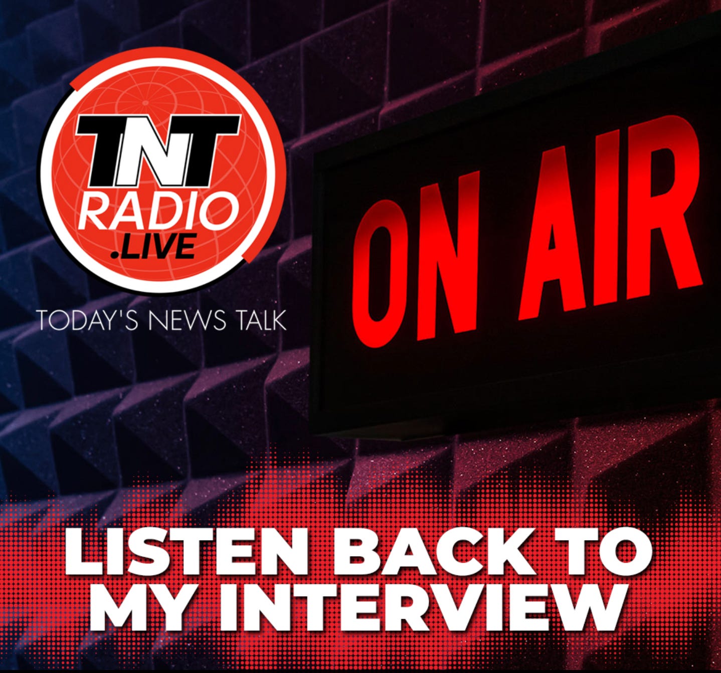 My latest TNT Radio Live interview episode artwork