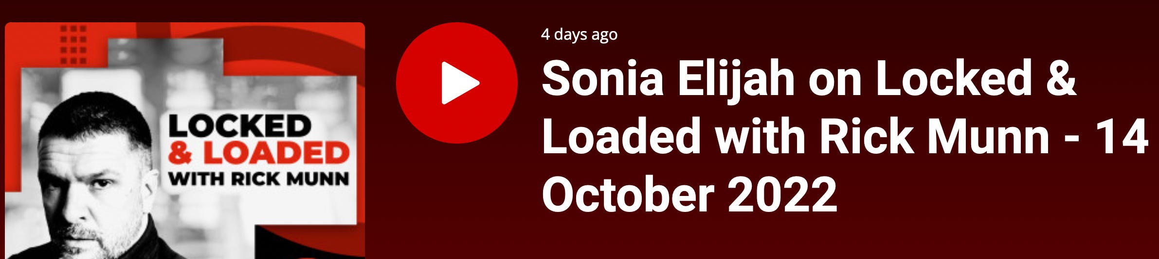 Sonia Elijah on Locked & Loaded with Rick Munn episode artwork