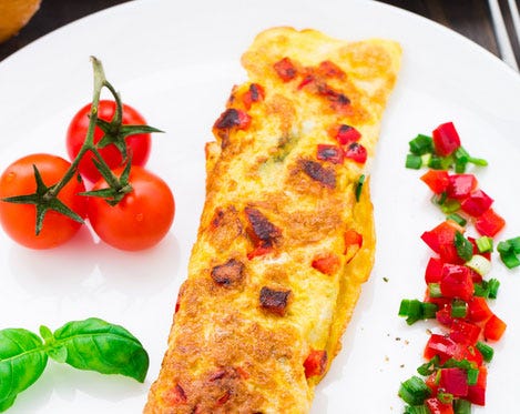 Audio. What's for breakfast? Simple Summer Basil & Tomato Omelet Toast episode artwork