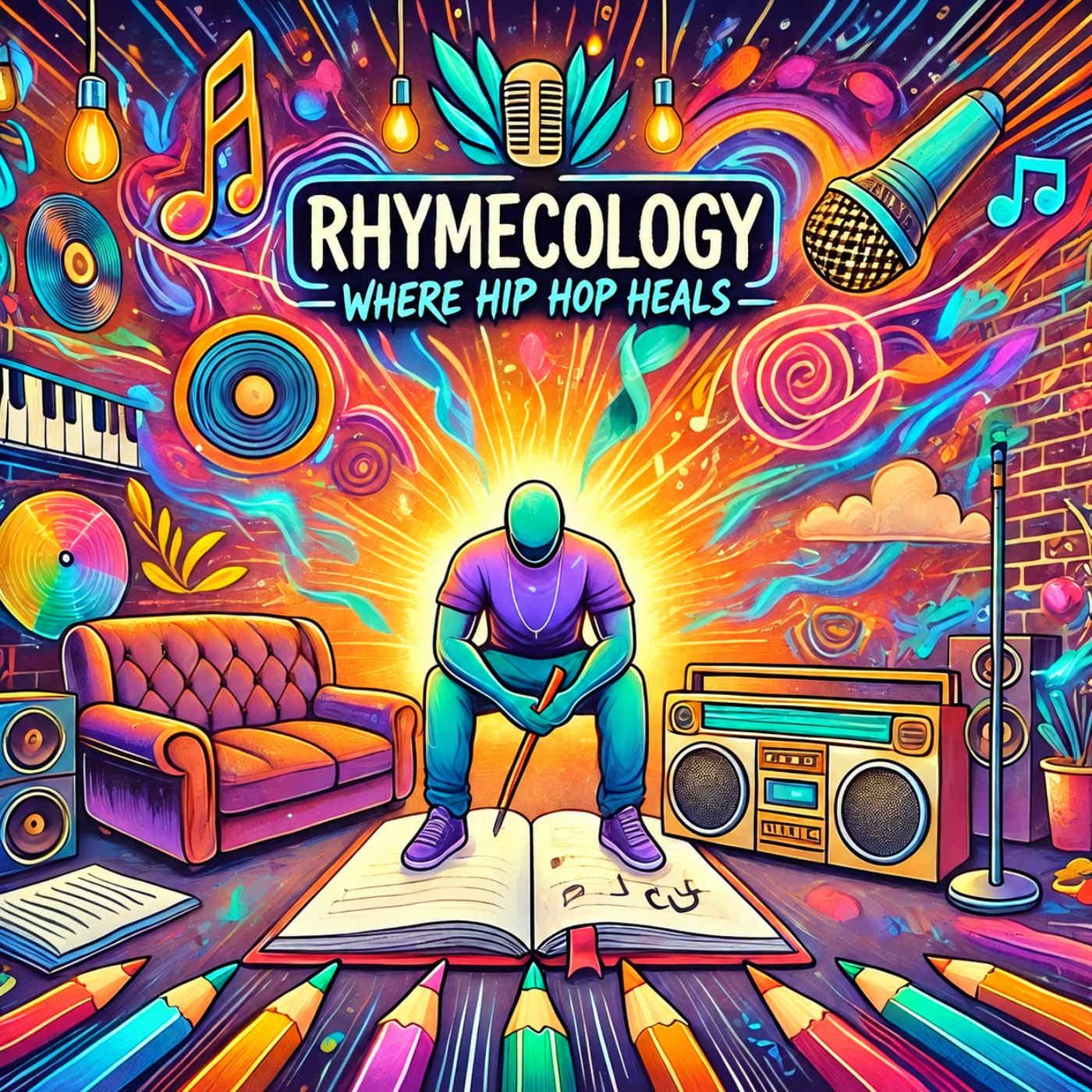 Logo of the podcast Rhymecology Podcast: Where Hip Hop Heals Podcast Rhymecology Podcast: Where Hip Hop Heals