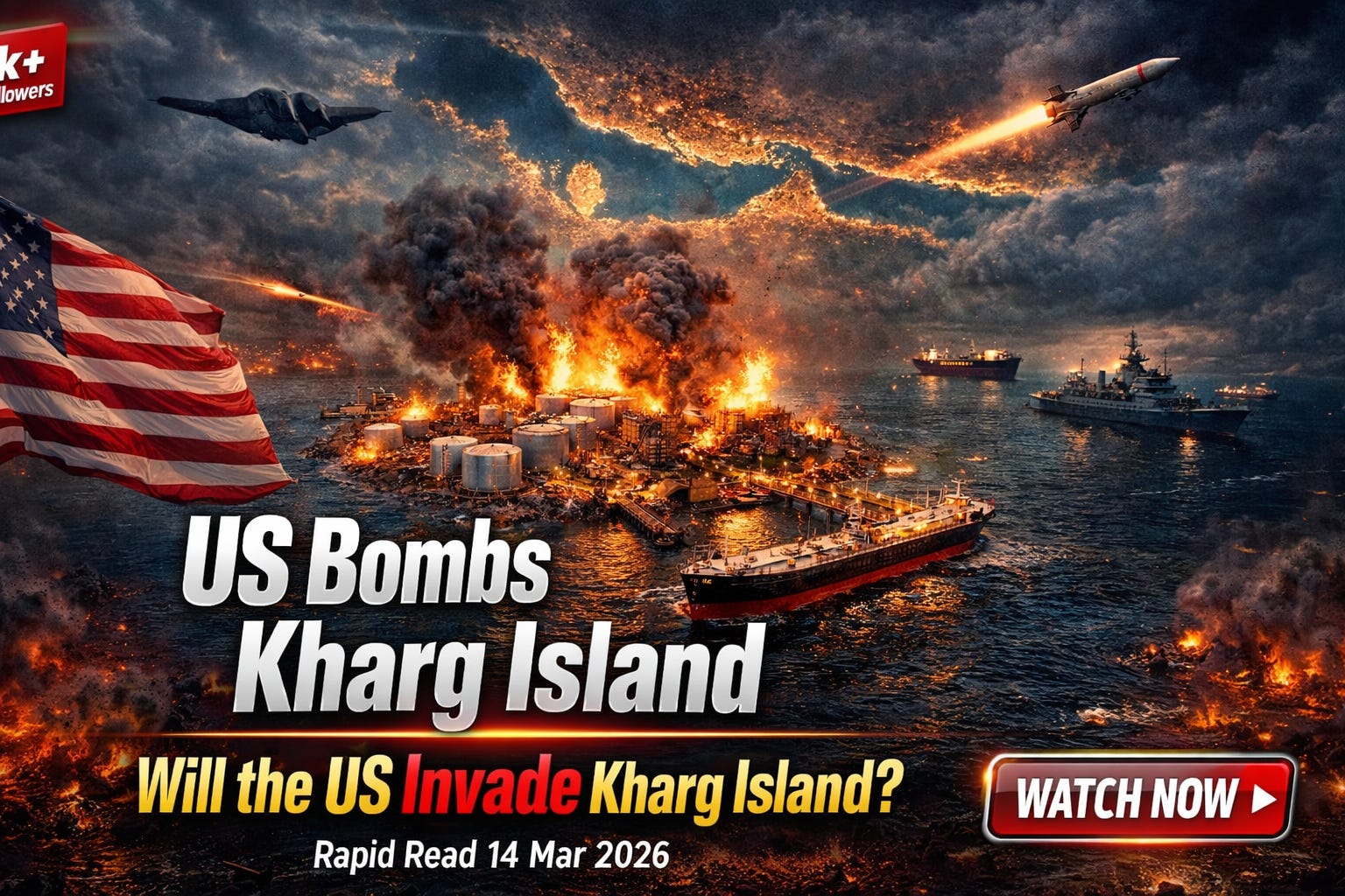 US Bombs Kharg Island; Will the US Invade Kharg Island? | Rapid Read 14 Mar 2026 episode artwork