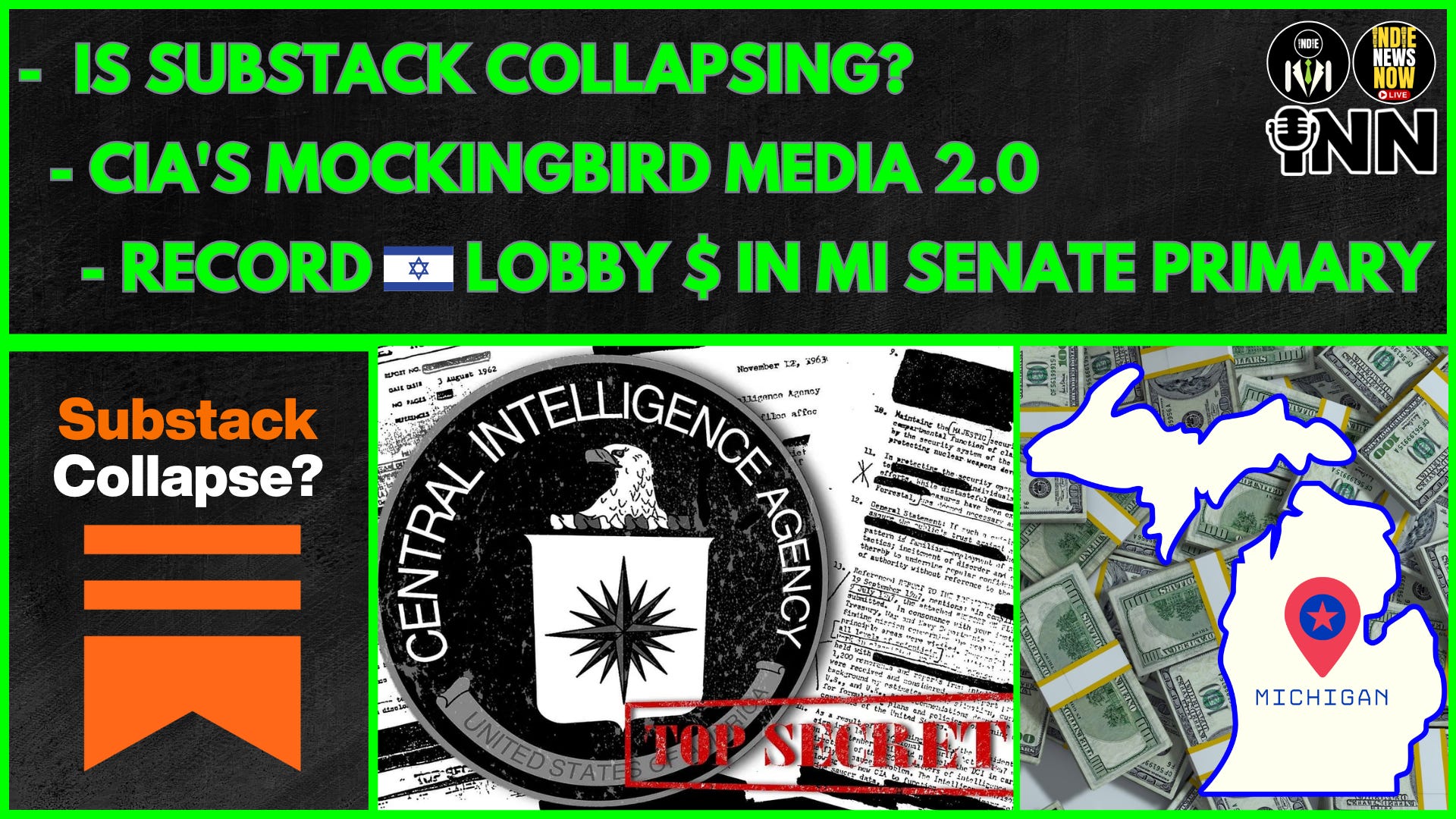 Record Israel Lobby Spending on Stevens in MI, CIA's Mockingbird Media 2.0, Is Substack Collapsing? episode artwork