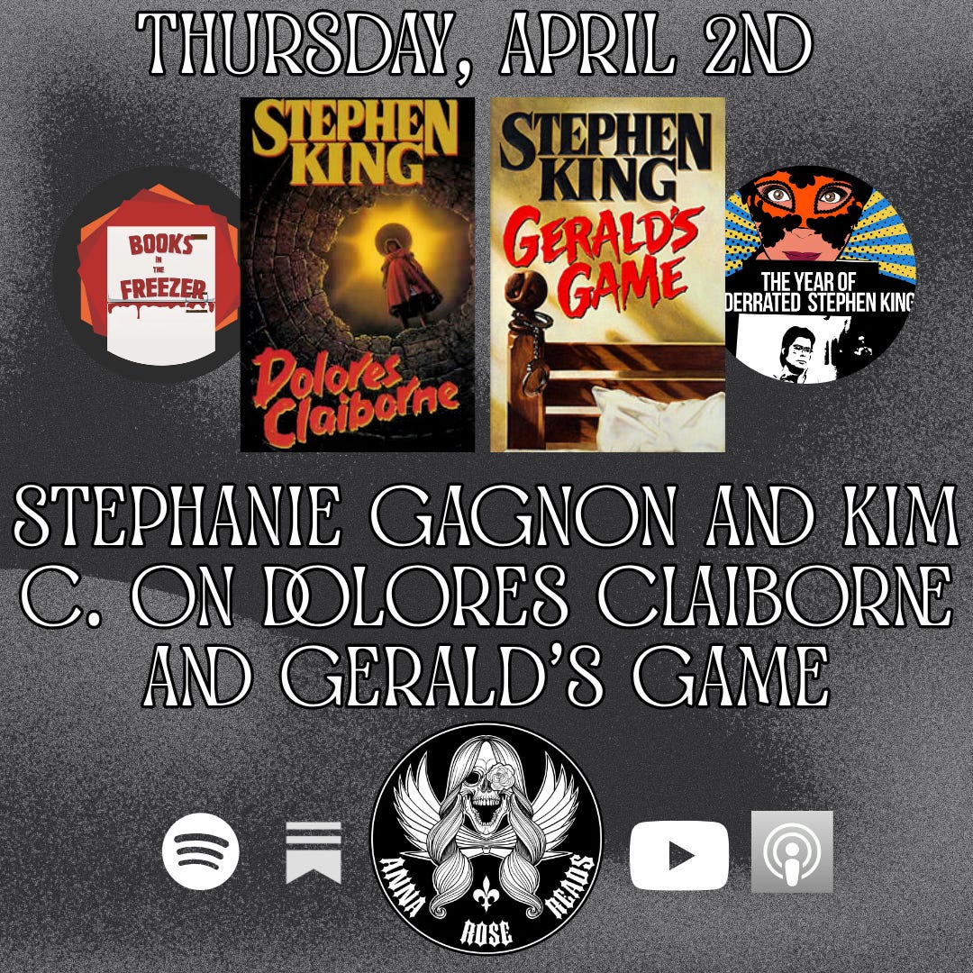 Stephanie Gagnon and Kim C. on Dolores Claiborne and Gerald's Game episode artwork