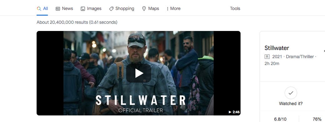 Didn't See It. Don't Need To: STILLWATER
