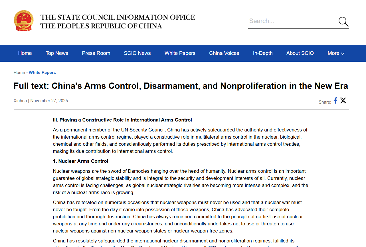Tong Zhao helps unpack China's new arms control white paper Tong Zhao helps unpack China's new arms control white paper