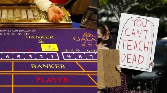 Casino capitalism and racialized school reopenings. And the new TTSG Patreon!