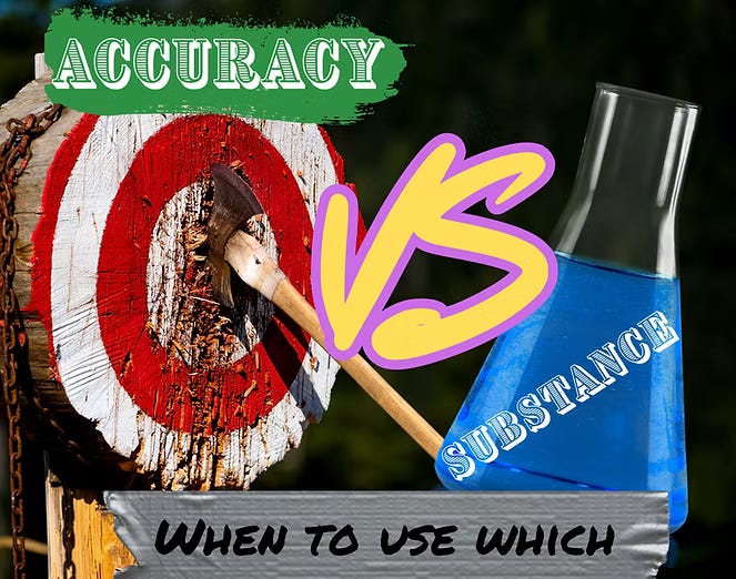 Accuracy v Substance: When to use Which episode artwork