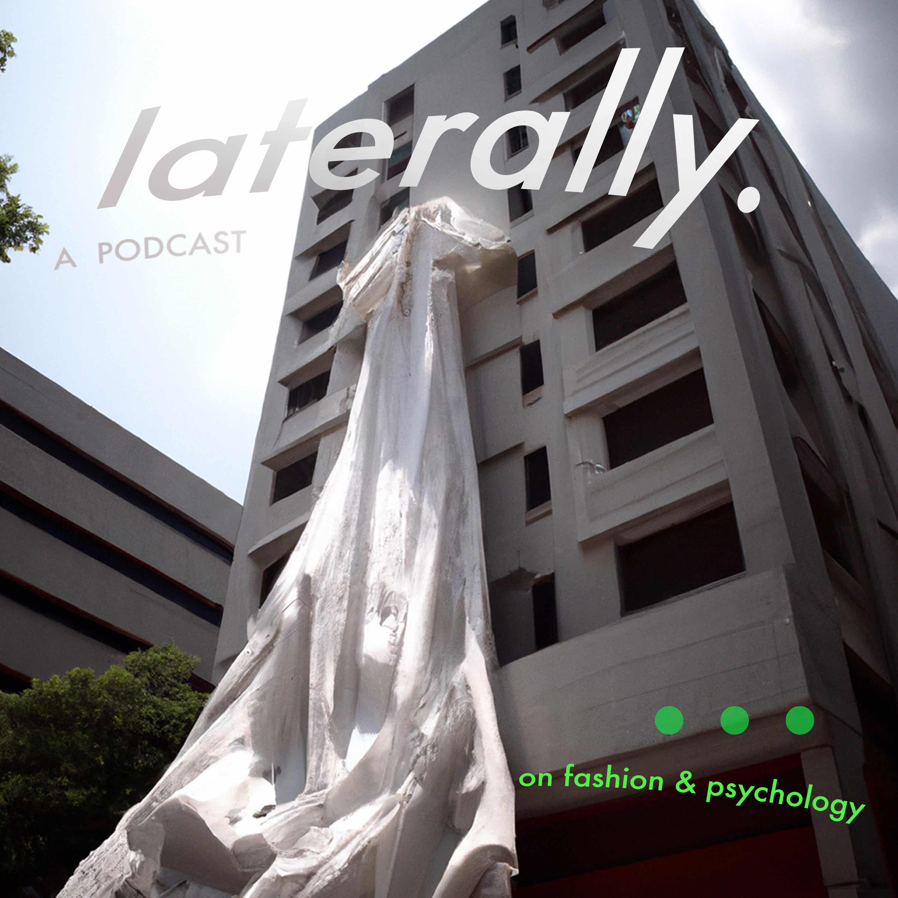 Laterally.
