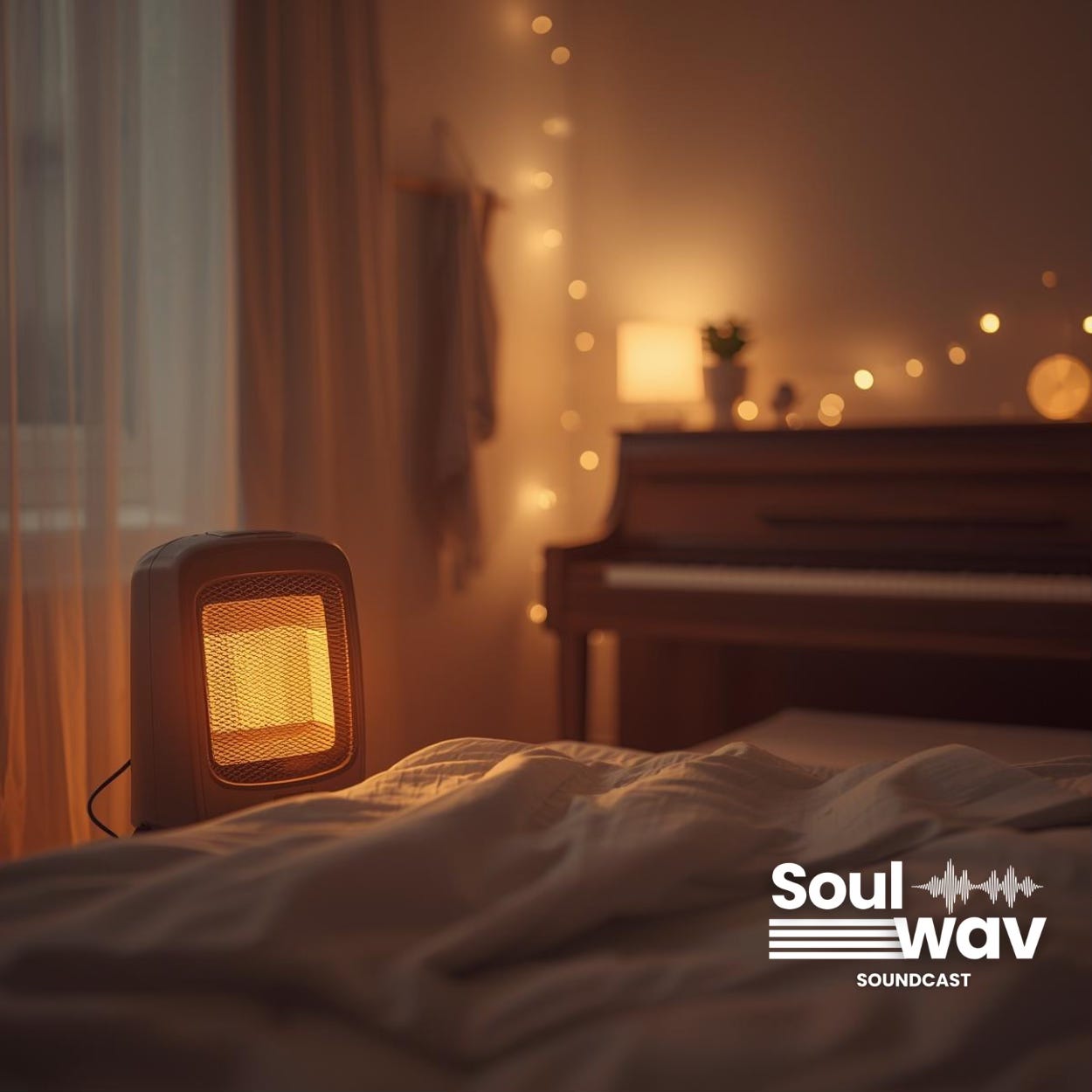 🔥🎹 Space Heater & Soft Piano for Sleep – Warm Winter Comfort Ambience