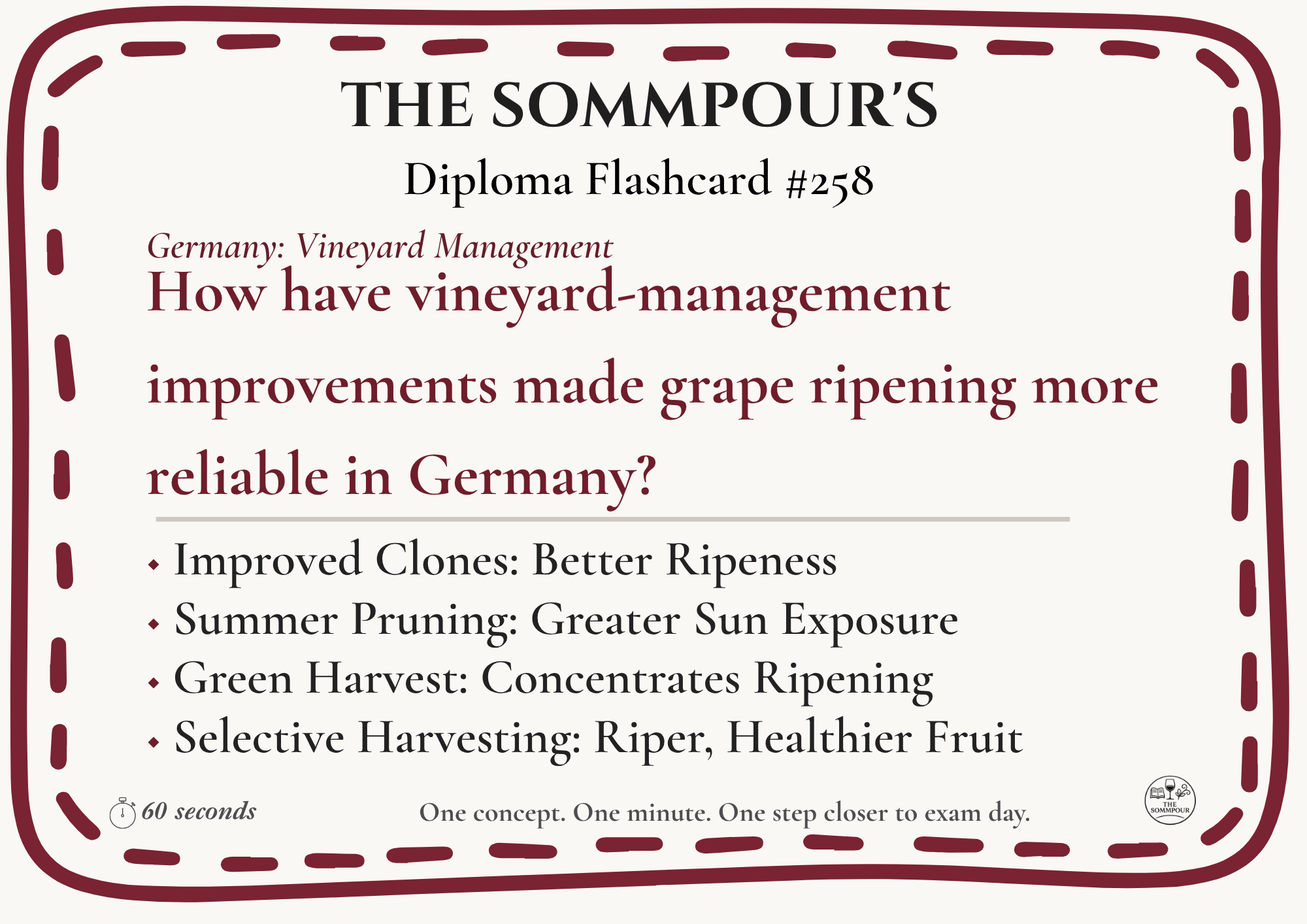 Diploma Flashcard #258: How have vineyard-management improvements made grape ripening more reliable in Germany? episode artwork