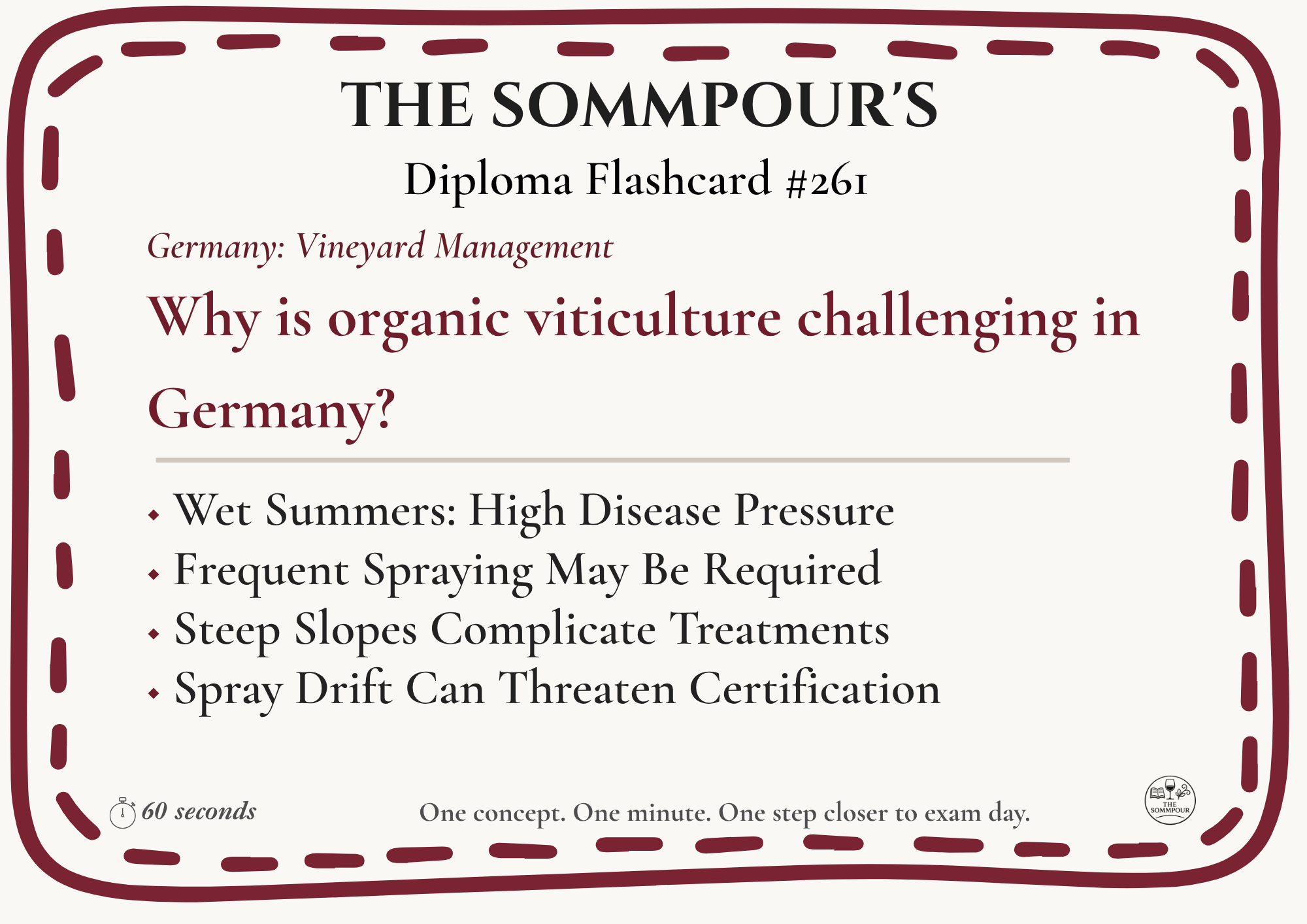 Diploma Flashcard #261: Why is organic viticulture challenging in Germany? episode artwork
