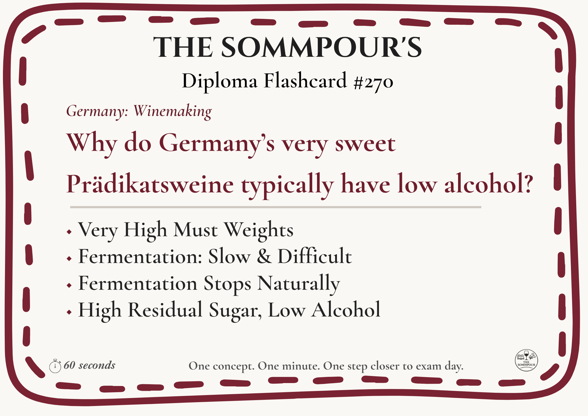 Diploma Flashcard #270: Why do Germany’s very sweet Prädikatsweine typically have low alcohol? episode artwork