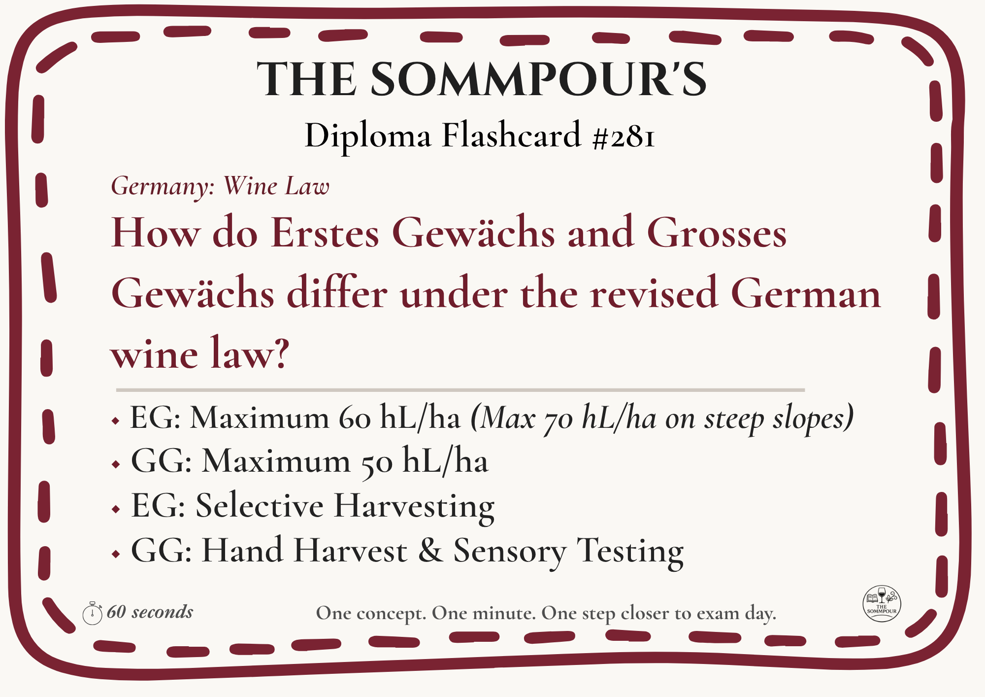Diploma Flashcard #281: How do Erstes Gewächs and Grosses Gewächs differ under the revised German wine law? episode artwork