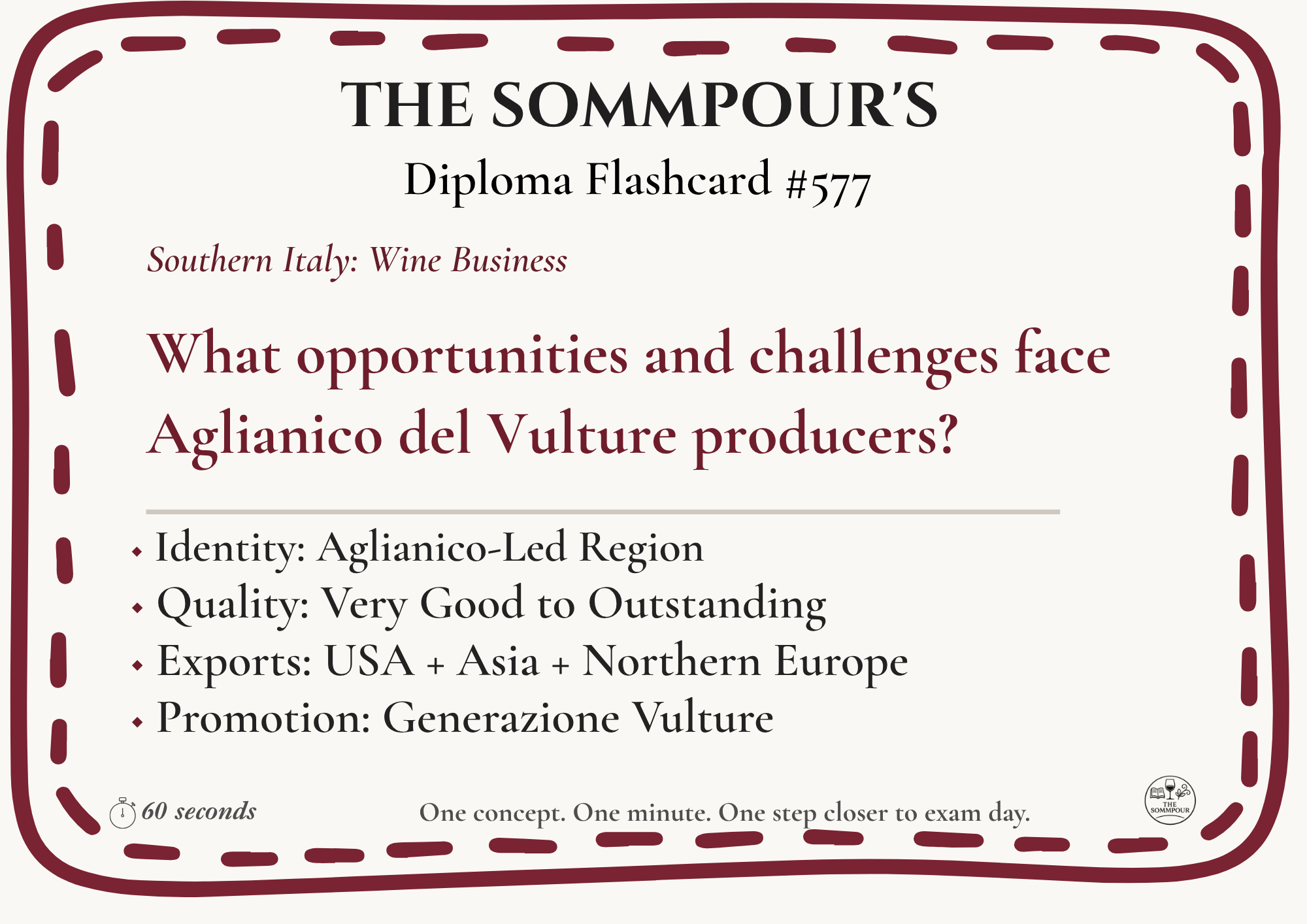 Diploma Flashcard #577: What opportunities and challenges face Aglianico del Vulture producers? episode artwork