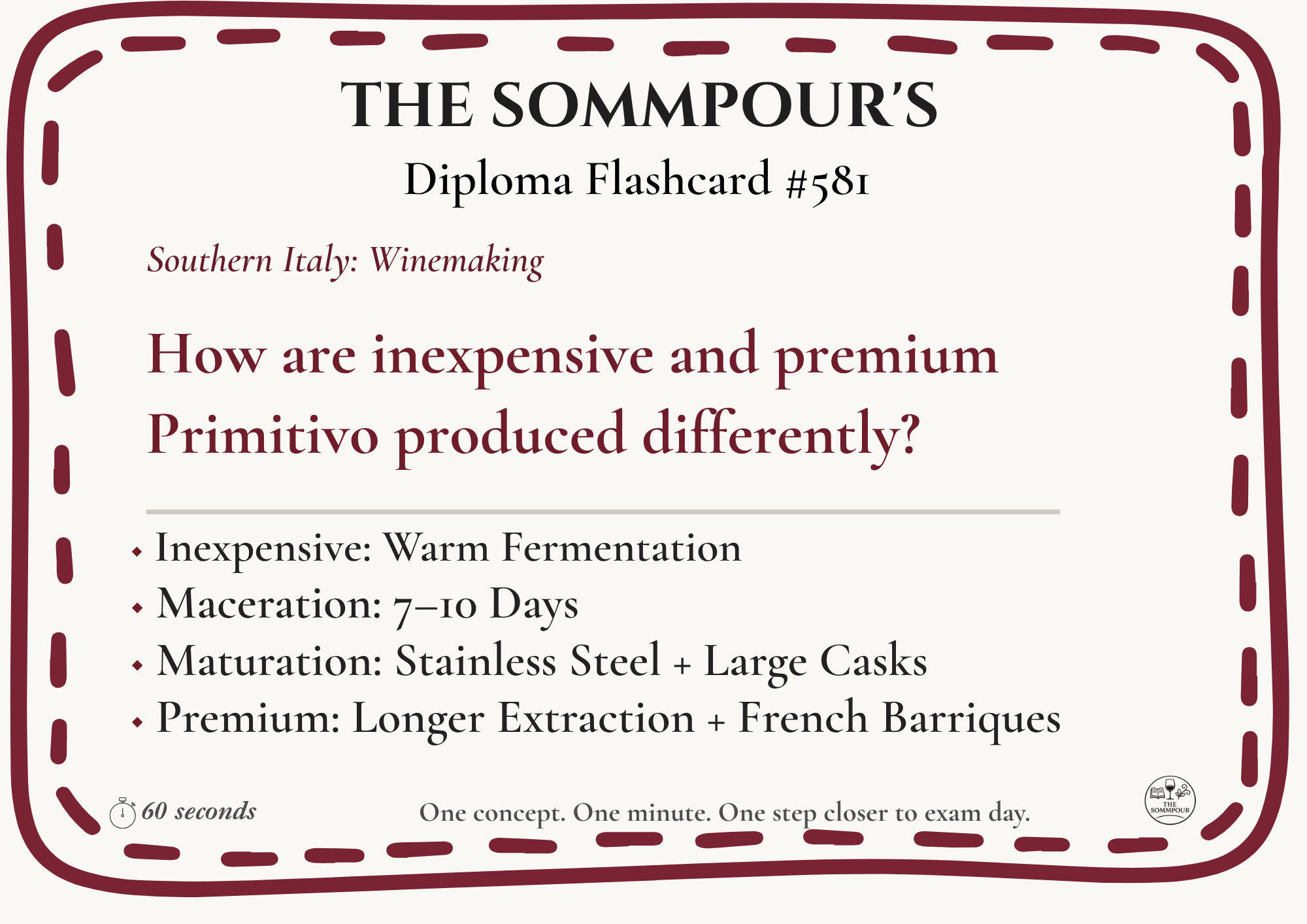 Diploma Flashcard #581: How are inexpensive and premium Primitivo produced differently? episode artwork
