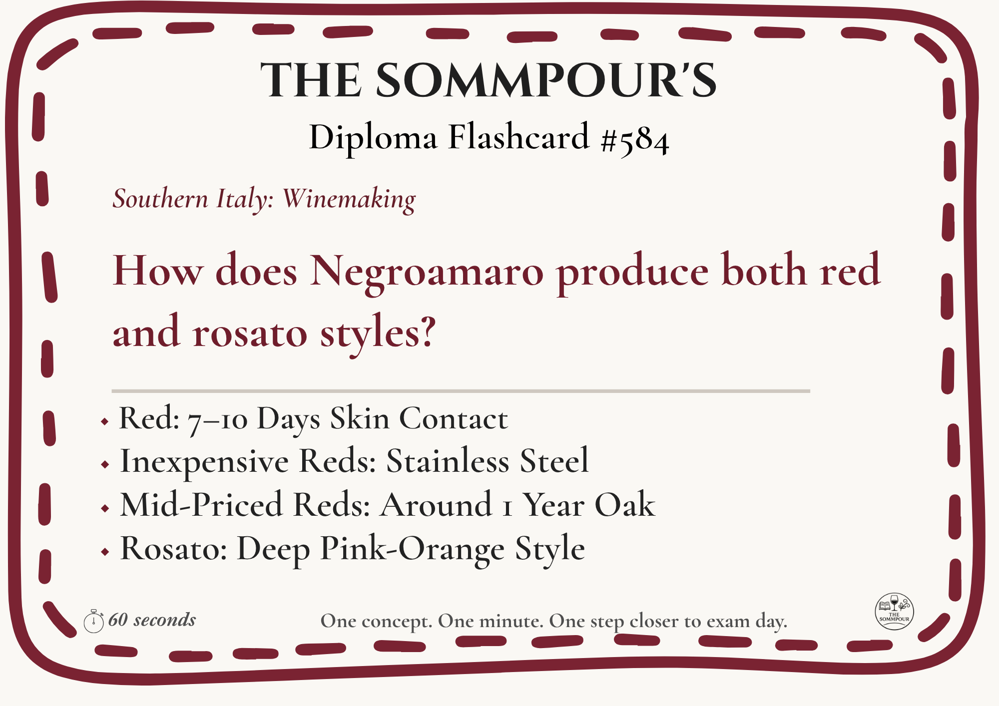 Diploma Flashcard #584: How does Negroamaro produce both red and rosato styles? episode artwork