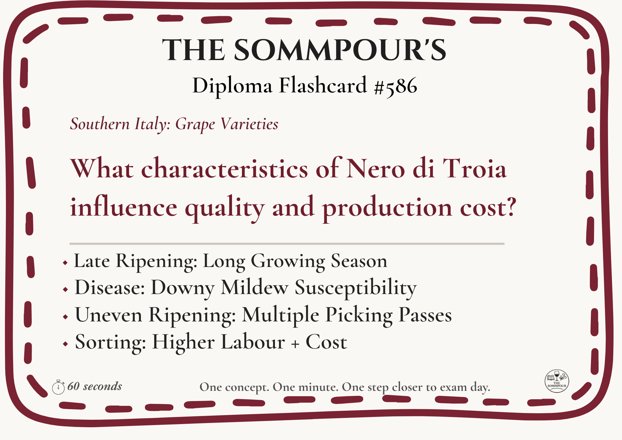 Diploma Flashcard #586: What characteristics of Nero di Troia influence quality and production cost? episode artwork