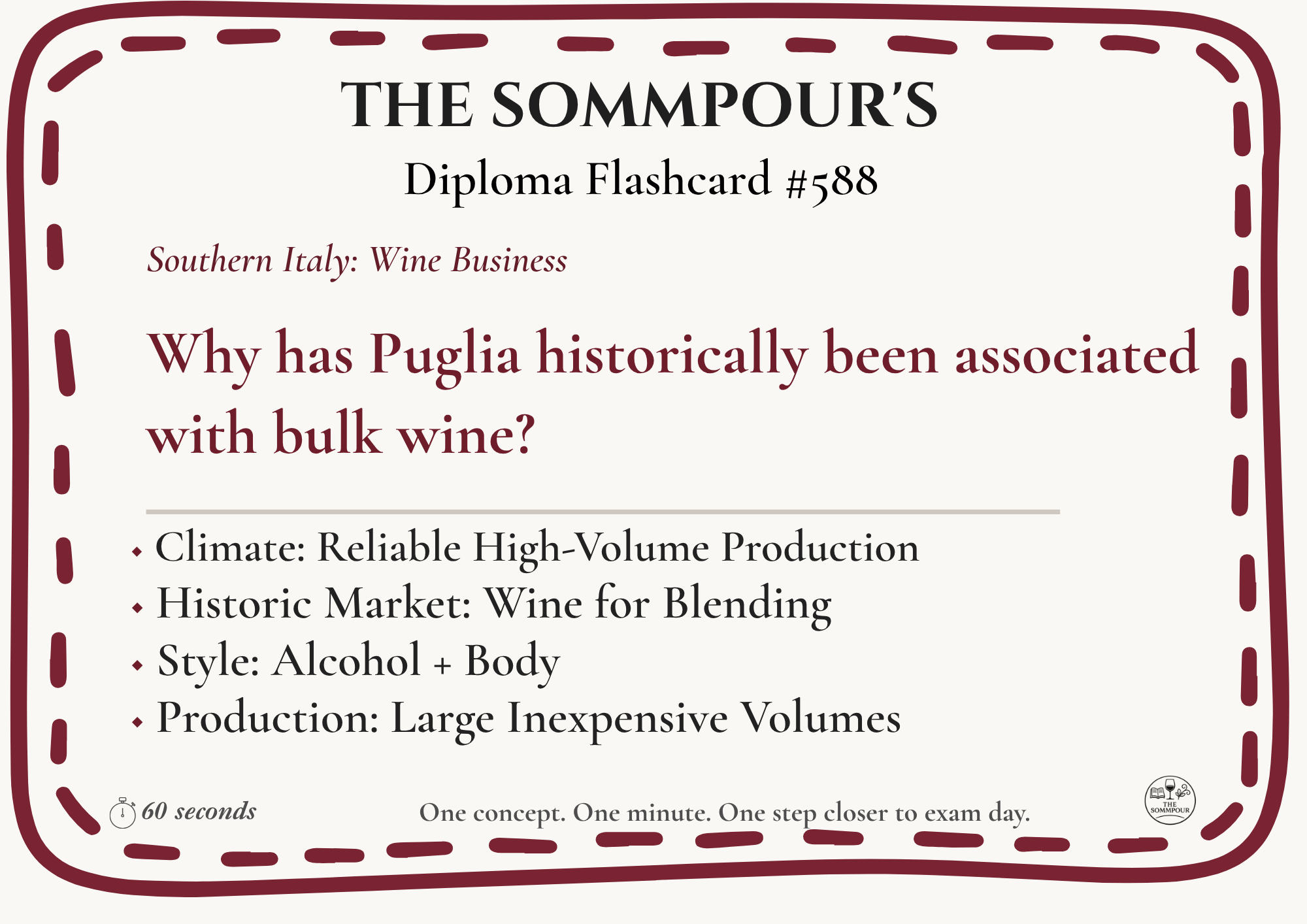 Diploma Flashcard #588: Why has Puglia historically been associated with bulk wine? episode artwork
