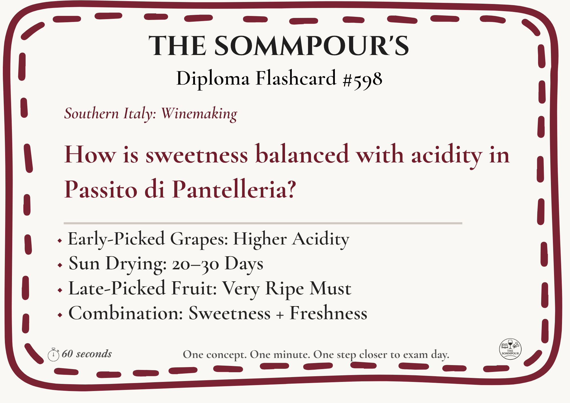 Diploma Flashcard #598: How is sweetness balanced with acidity in Passito di Pantelleria? episode artwork
