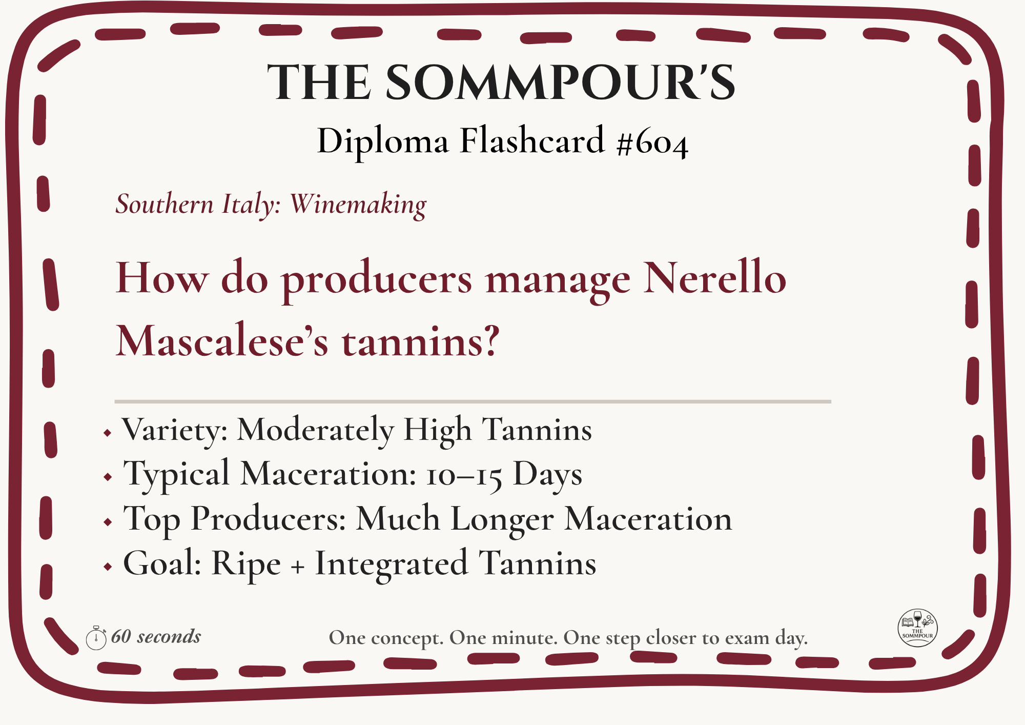 Diploma Flashcard #604: How do producers manage Nerello Mascalese’s tannins? episode artwork