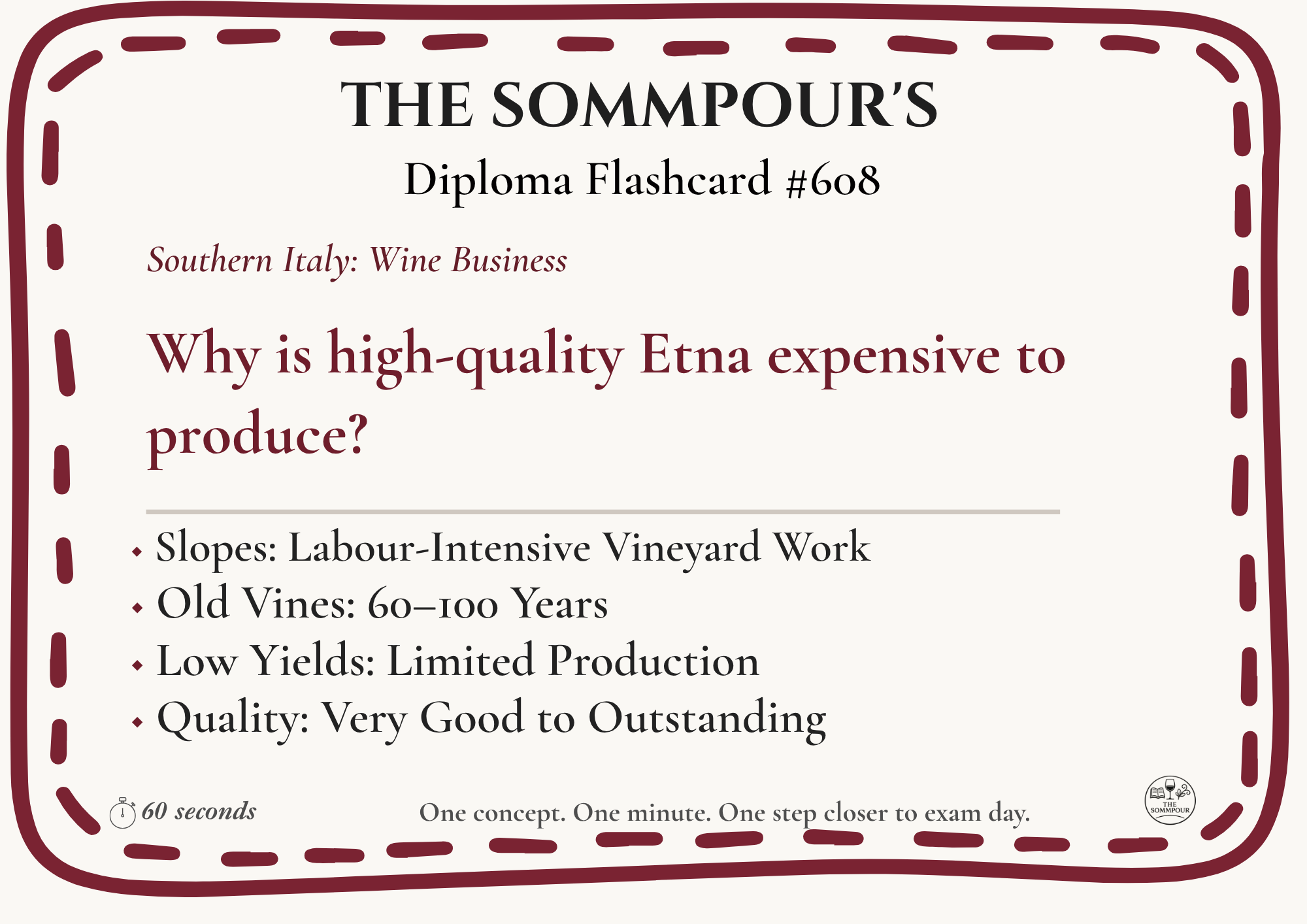 Diploma Flashcard #608: Why is high-quality Etna expensive to produce? episode artwork
