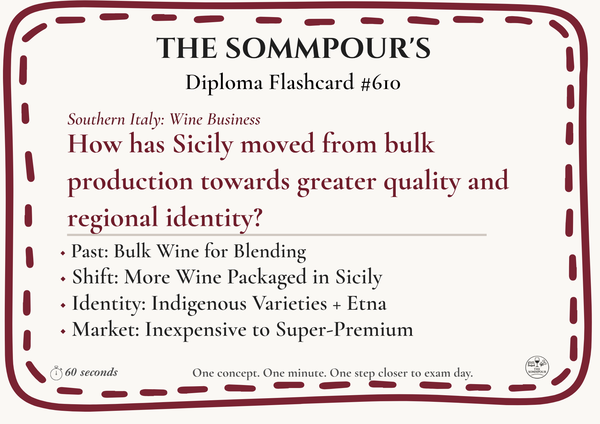 Diploma Flashcard #610: How has Sicily moved from bulk production towards greater quality and regional identity? episode artwork