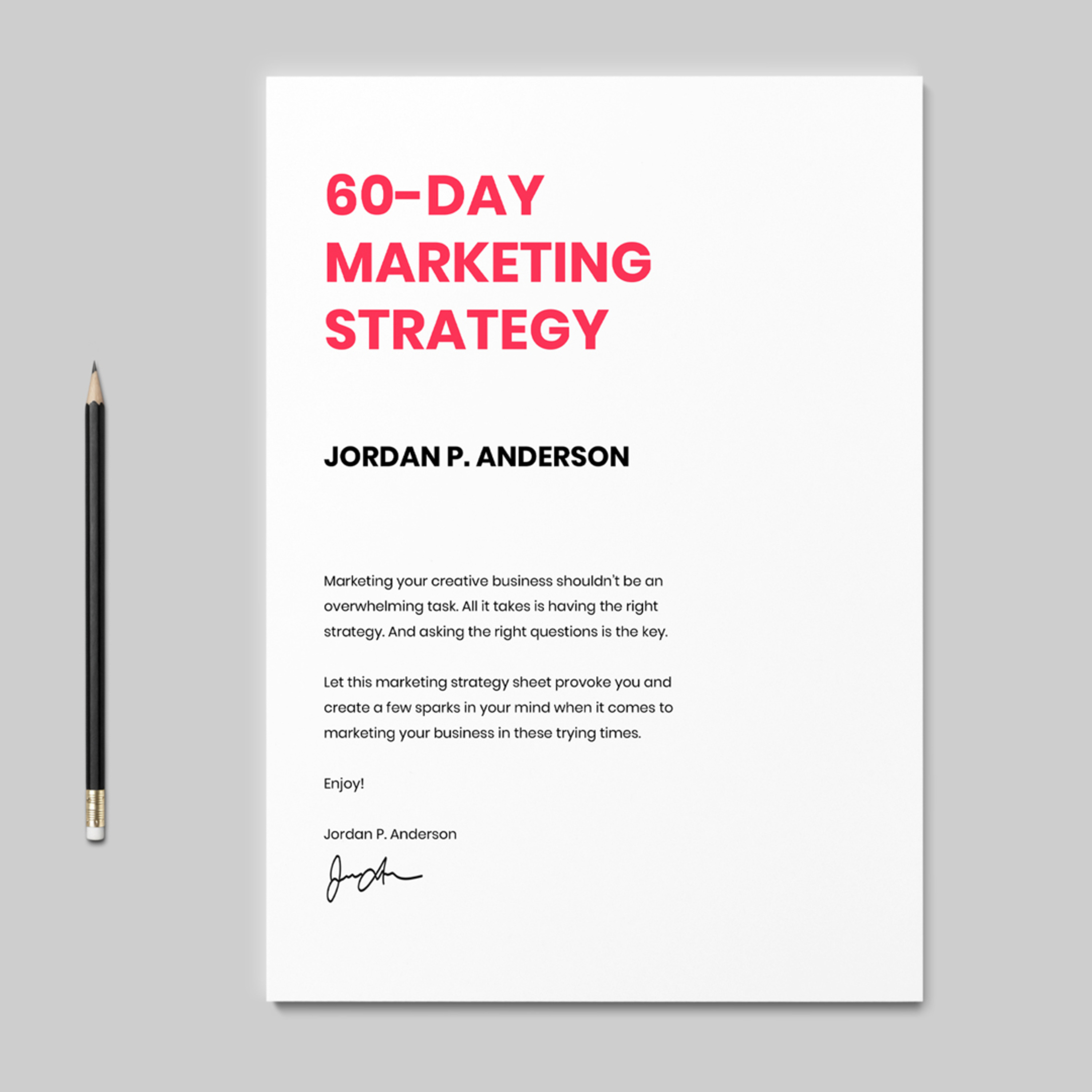 60-Day Marketing Strategy Worksheet