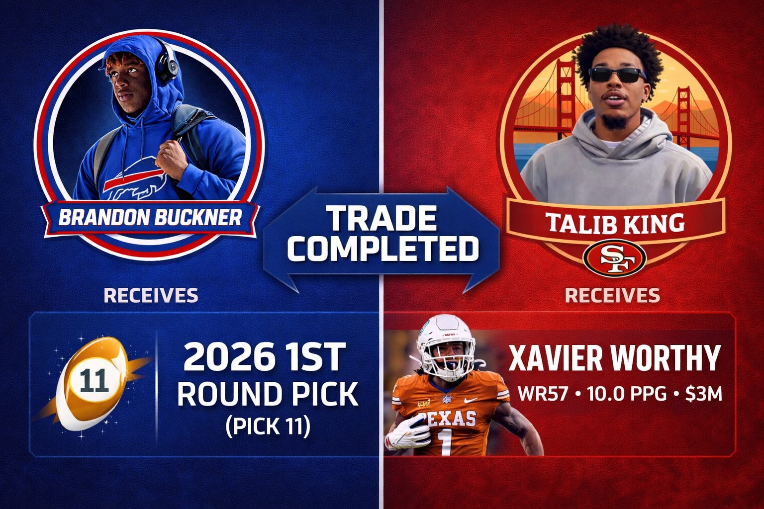 Brandon Trades Xavier Worthy to Talib to Signal Rebuild episode artwork