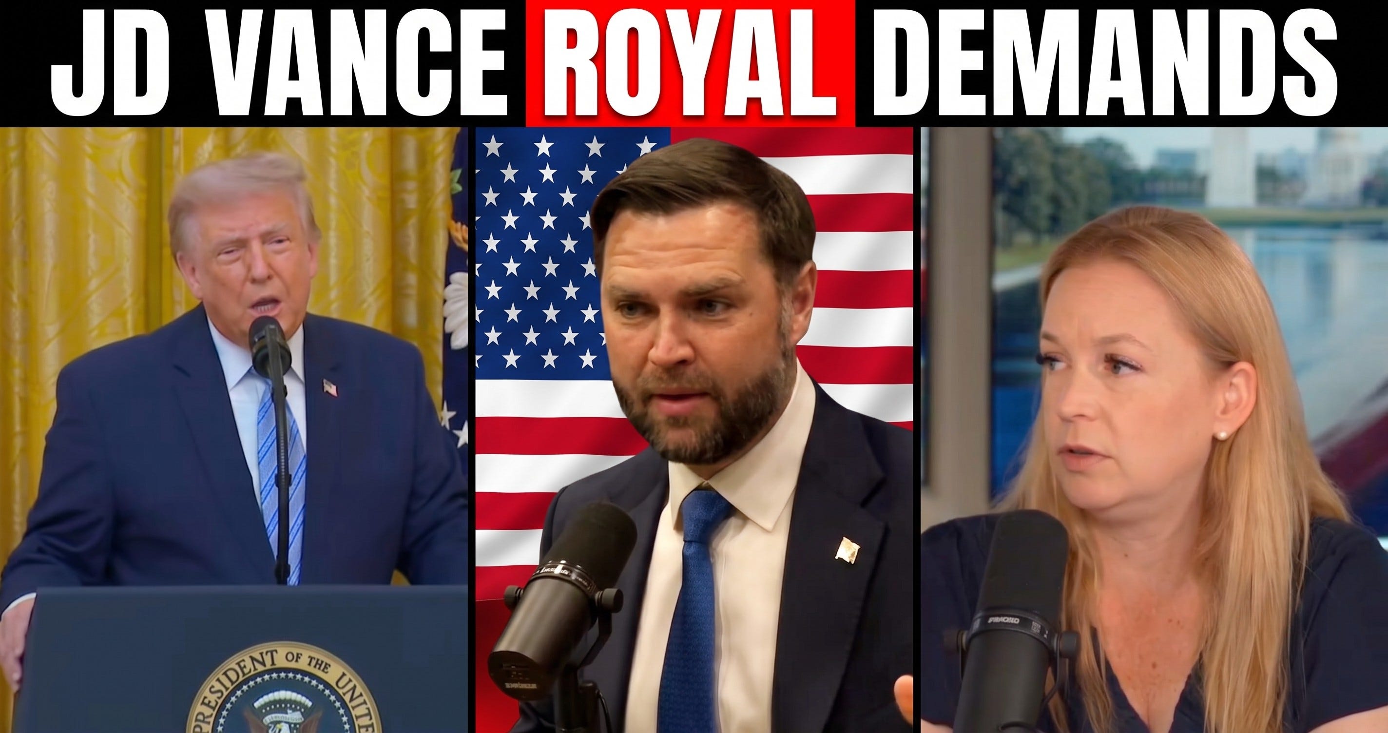 Royal treatment for JD Vance & family, taxpayer funded MAGA Europe, and sickening loyalty tests episode artwork