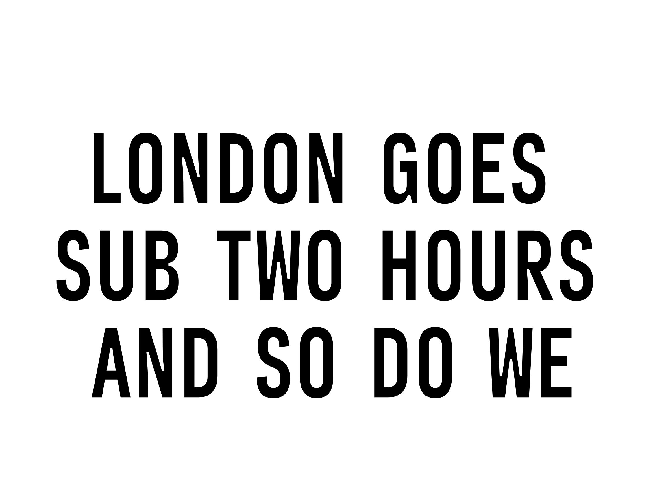 London goes sub two hours and so do we episode artwork