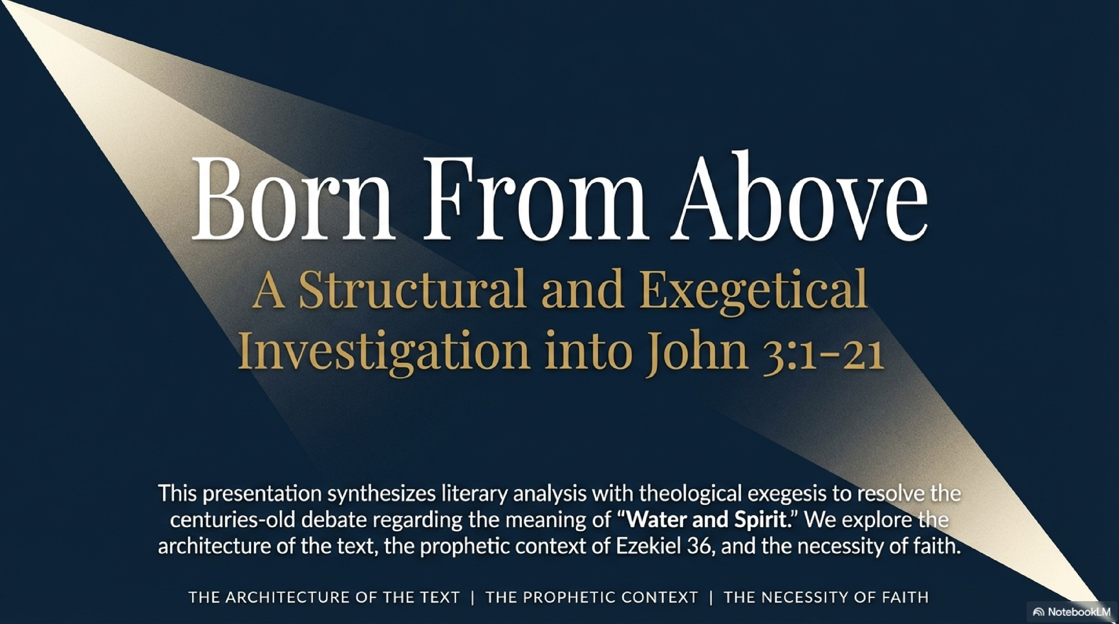 John 3, Chiastic Structure & Realizing There's no Water Baptism There. 
