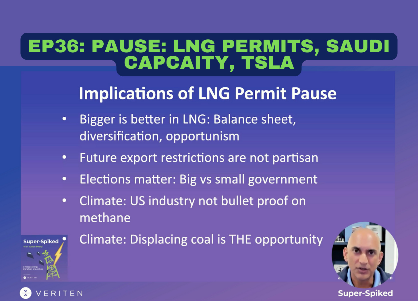 Super-Spiked Videopods (EP36): Pause: LNG Permits, Saudi Capacity, TSLA