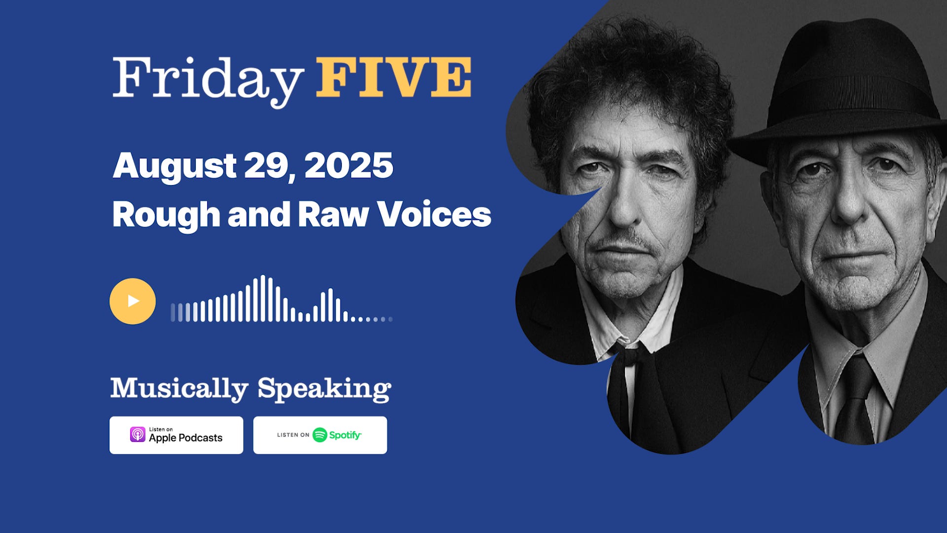 Friday FIVE: August 29 - Rough and Raw Voices