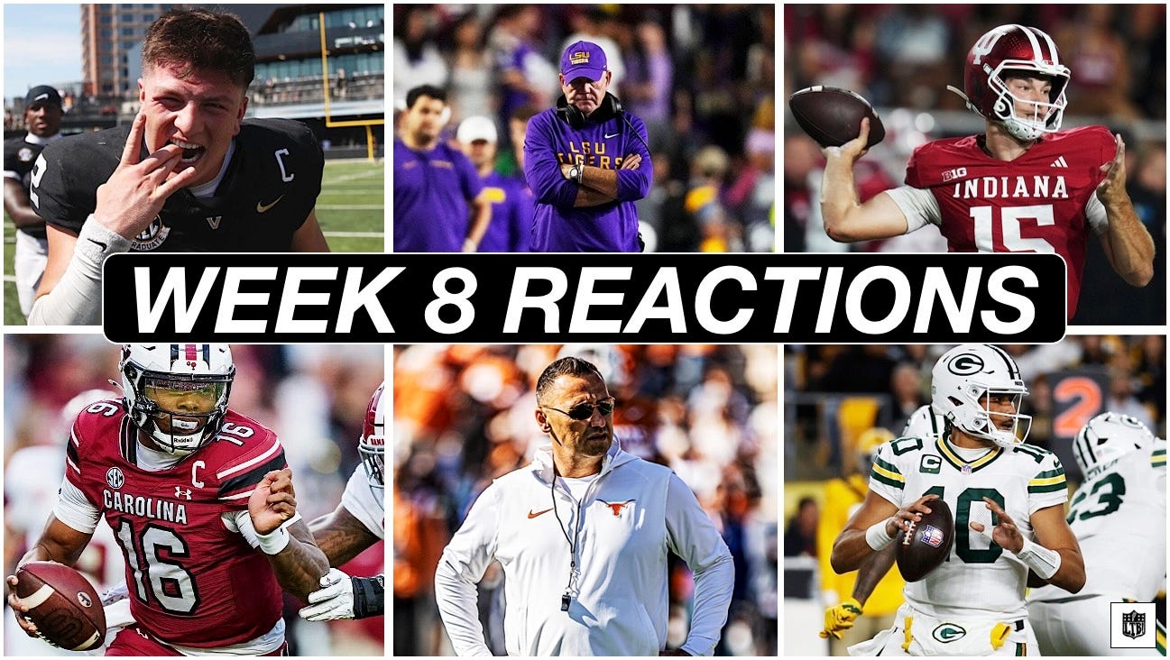 Week 8 Reactions: LSU’s $54M Brian Kelly Firing SHAKEUP | Are the Packers a Super Bowl Team? | CFB & NFL Recap Week 8 Reactions: LSU’s $54M Brian Kelly Firing SHAKEUP | Are the Packers a Super Bowl Team? | CFB & NFL Recap