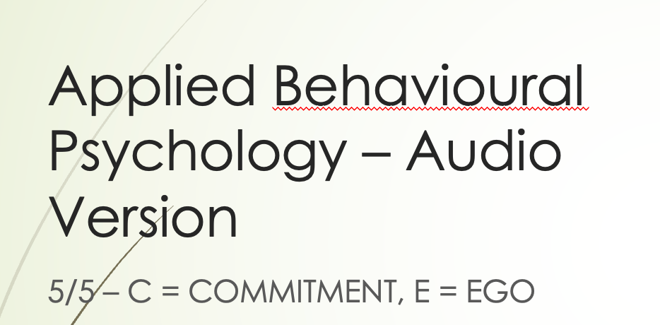 Applied Behavioural Psychology, Part 5 - Audio Version  episode artwork