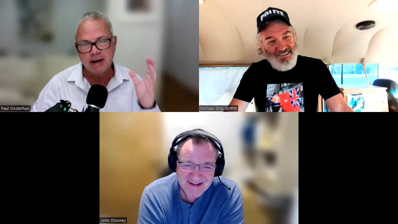 Funeral Director John O'Looney with Dr Paul Oosterhuis and Michael episode artwork