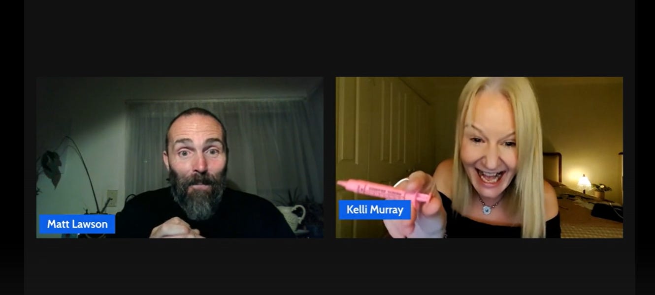 Matt Lawson and Kellie Murray with the Show___about Nothing_ episode artwork