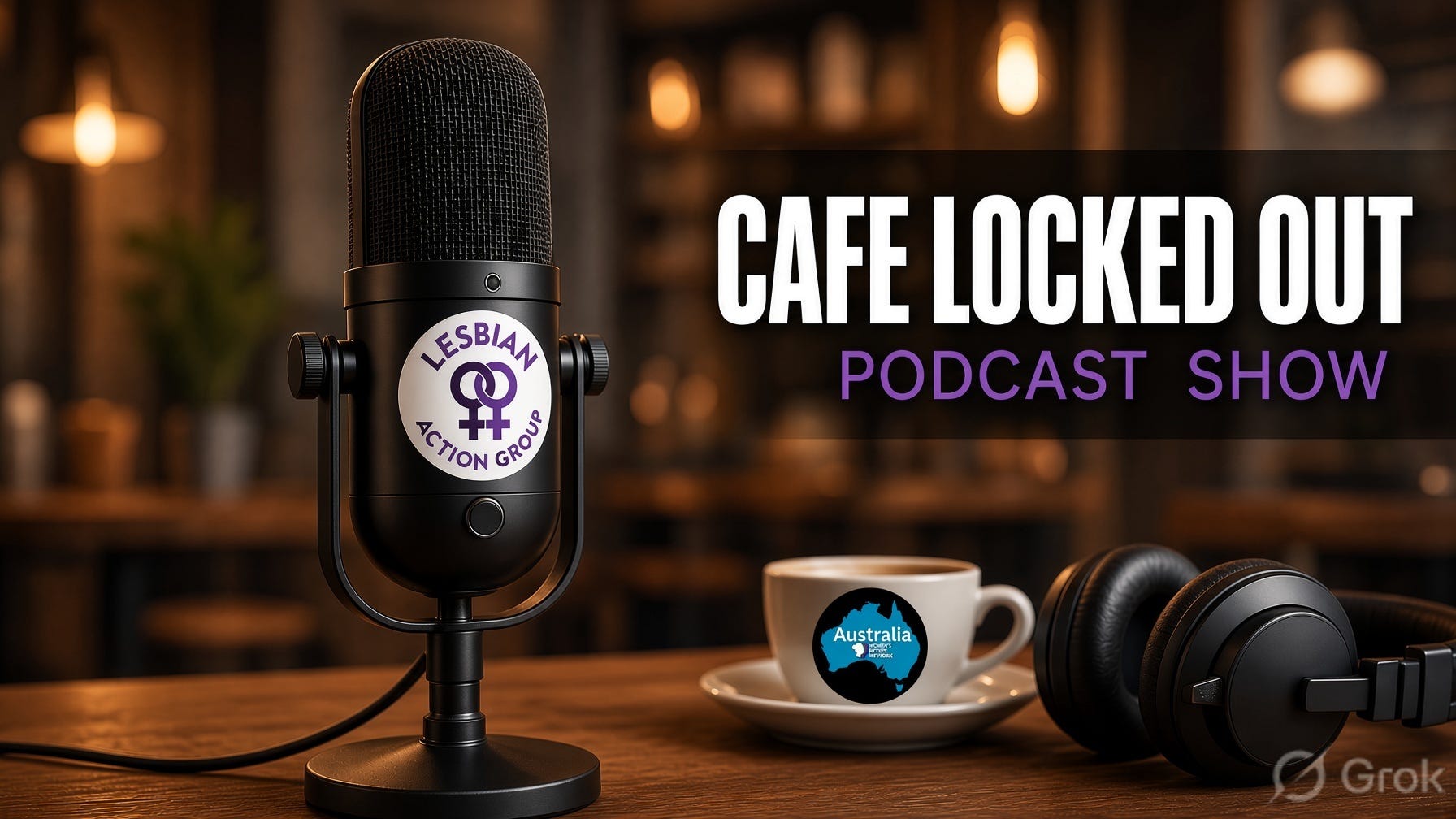 The Lesbian Action Group and The Womens Rights Network are in the Cafe episode artwork