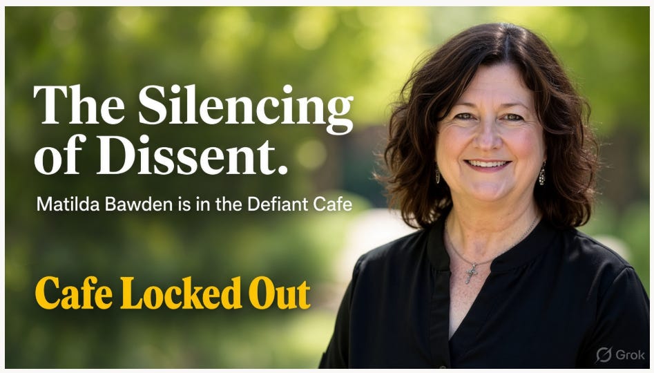 “The Architecture of the Gentle Threat” Matilda Bawden is in The Defiant Cafe