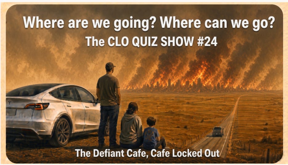 Where are We Going? When can We Go? The CLO QUIZ SHOW #24