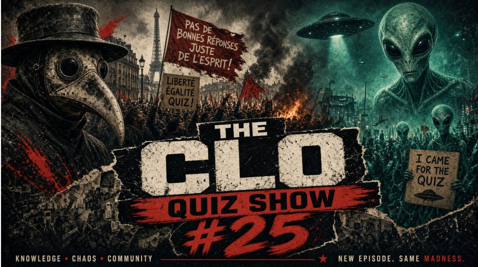 THE CLO QUIZ SHOW #25 From the Plague to Andromeda