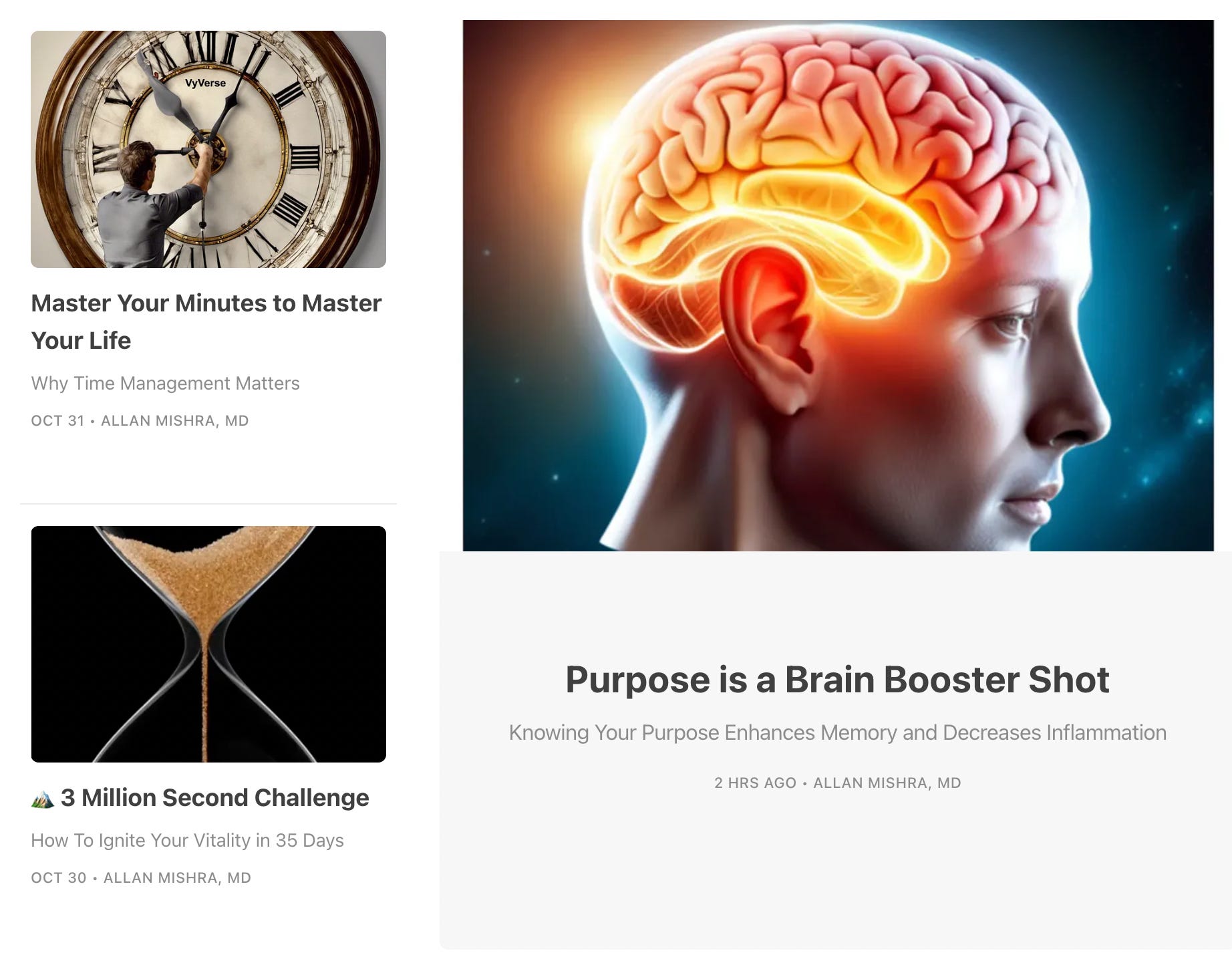 3 Million Second Challenge, Master Your Minutes & Purpose = Brain Booster Shot episode artwork